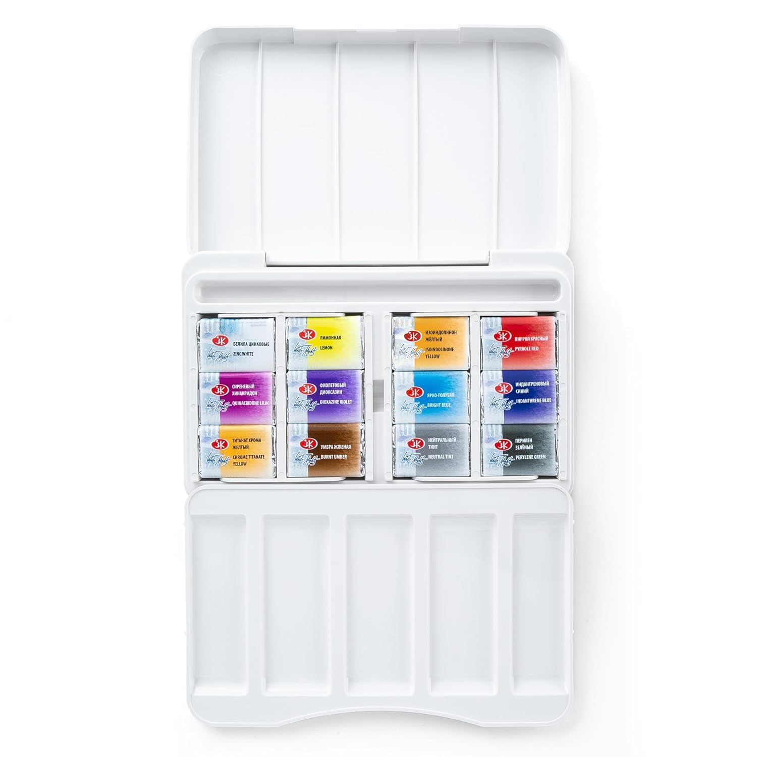 Professional Watercolor Set – Atlas Botanical Collection, 12 Full Pans, Artist Grade, Vibrant & Lightfast Colors In Durable Box By Nevskaya Palitra