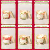 6 Pack Christmas Scented Candles With Lid Soy Wax Strong Fragrance Different Scent Clean Burn Long Time Aromatherapy Glass Jar Candles For Home Scented Xmas Theme Decorations Gift Set