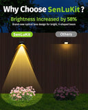 8 Pack Solar Fence Lights RGB Waterproof LED Spot Lens Deck Step Patio Wall Lights