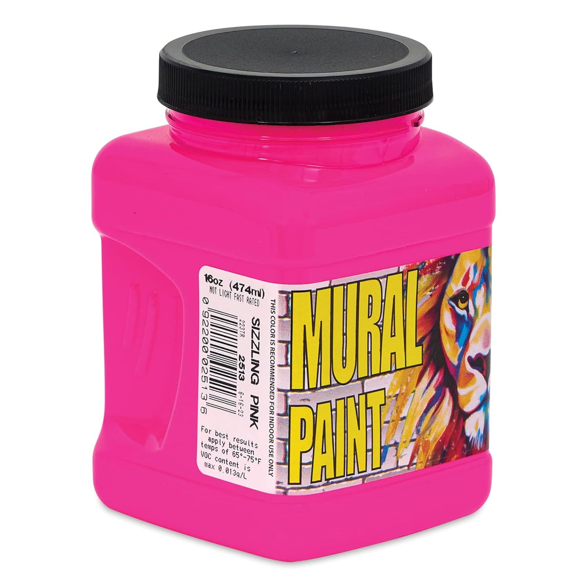 Chroma Acrylic Mural Paint for Interior and Exterior Murals - Lightfast, Mixable, Hard-Wearing Vibrant Pigment, 16 oz Sizzling Pink (2513)