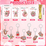 28 Valentine'S Day Cards Keychains Gift For Guests Valentine'S Greeting Cards Keychains Exchange Gift For Family Gifts(Sloth)