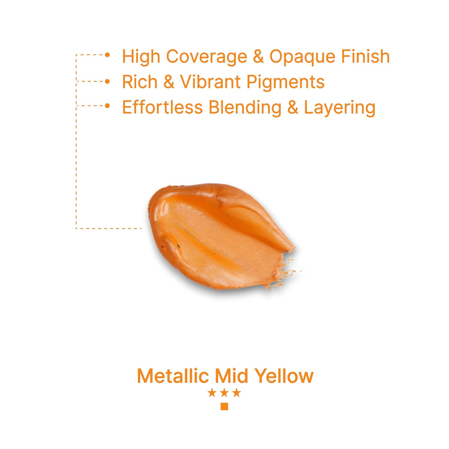 Gouache Metallic Mid Yellow Refills (50Ml/1.7Oz)|Intense Pigments, Easy Color Refill (2 Pcs.)
