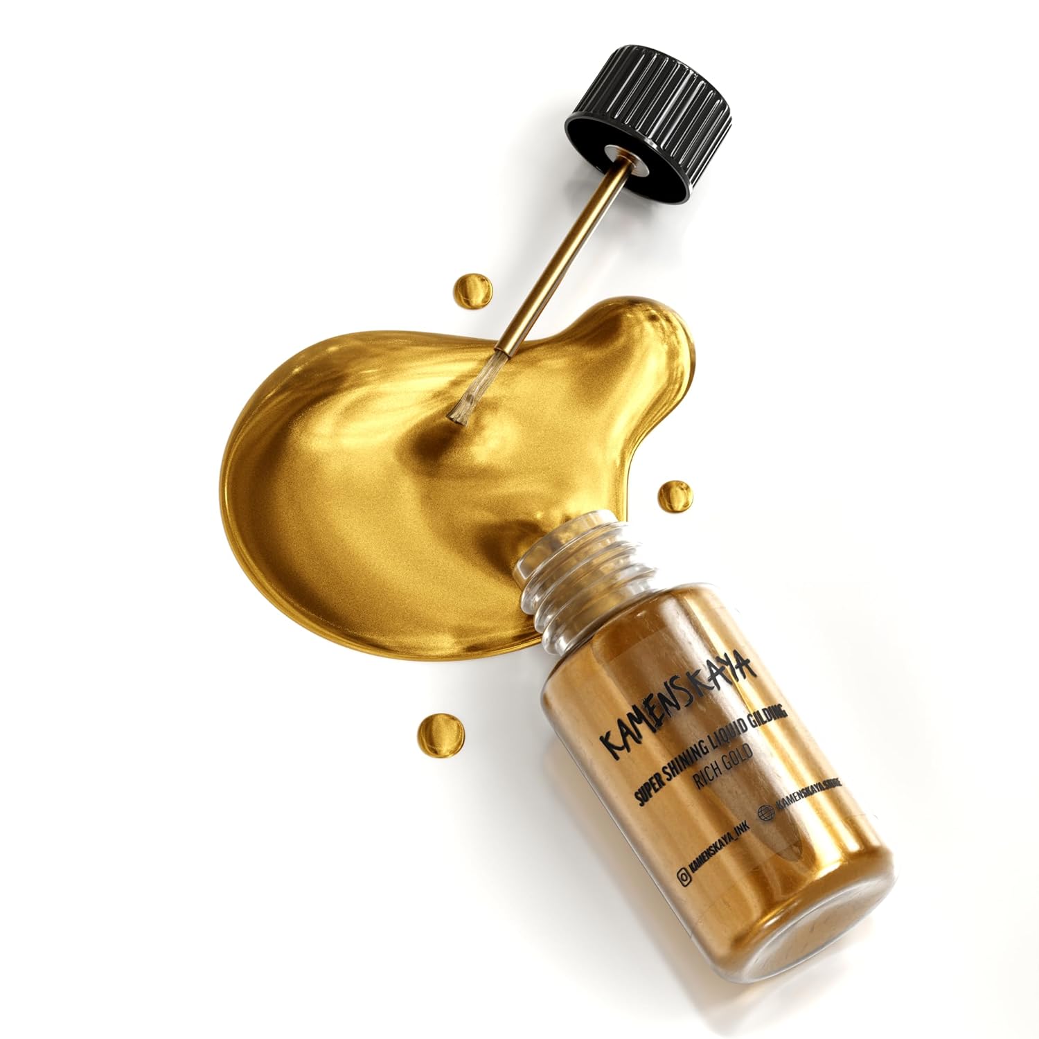 Liquid Gold Leaf Paint - Alcohol Based Fast Drying Rich Gold Liquid Leaf, 0.68 Fl Oz (20 Ml)