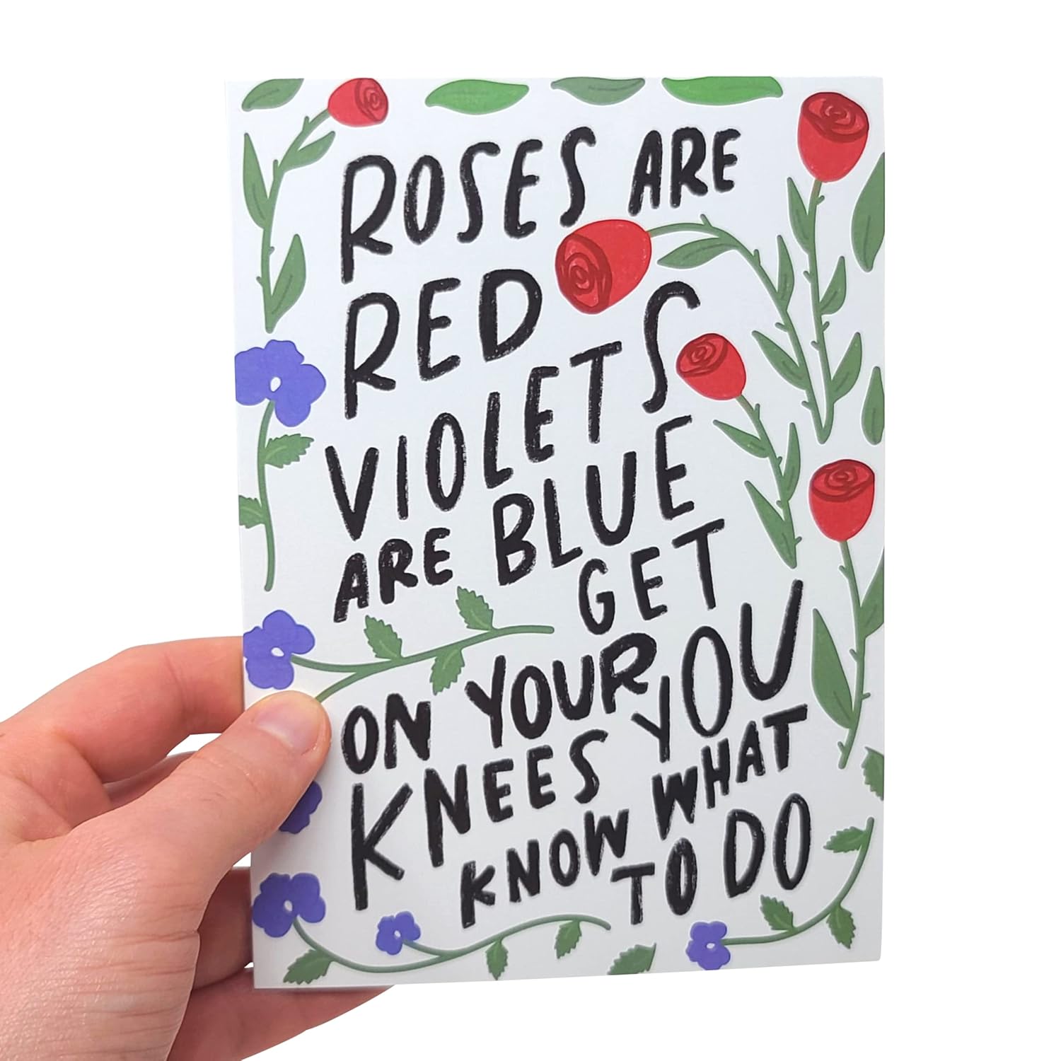 Funny Valentine'S Day Card For Girlfriend Wife | Get On Your Knees | Naughty Birthday Card For Women Men | Dirty Anniversary Cards For Wife Husband