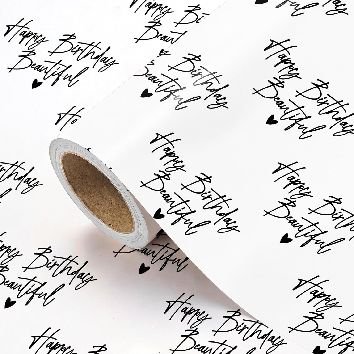 Birthday Wrapping Paper For Women - Mini Roll - 17 Inch X 16.5 Feet - Happy Birthday Beautiful Wrapping Paper For Special Friend, Girlfriend, Wife