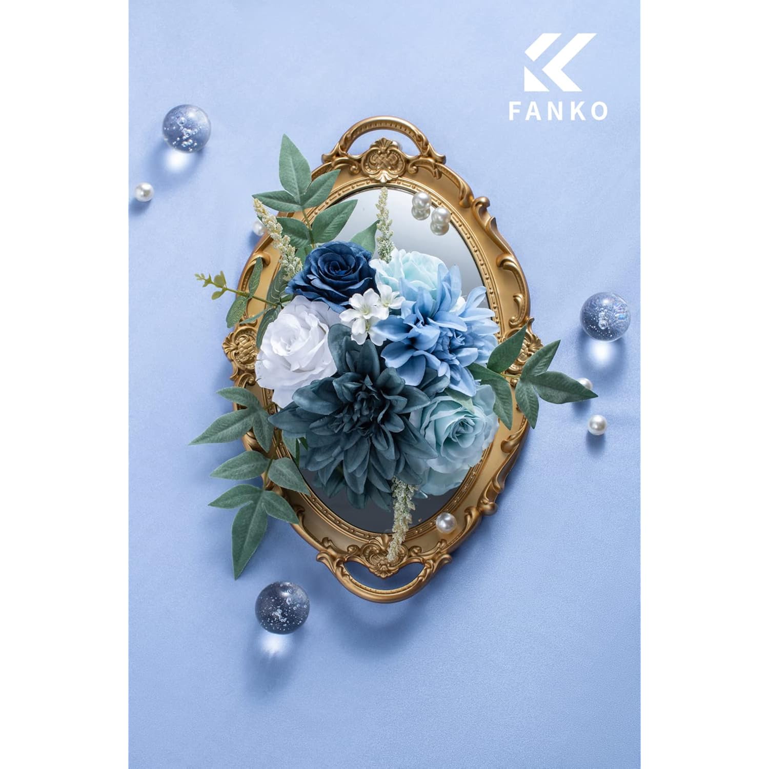Rose Artificial Flowers Combo For Diy, Fake Blue Rose Silk Flowers Greenery, Faux Flowers For Wedding Bridal Bouquet, Baby Shower, Table Centerpieces, Floral Arrangement, Party Home Decoration