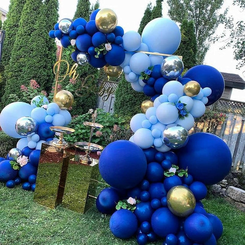 141Pcs Navy Blue Balloon Garland Arch Kit 18'' 10'' 5'' Royal Blue Mac