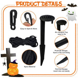 30 Sets Inflatable Ground Stakes And Tethers, 5.7" Yard Inflatable Plastic Stakes Heavy Duty With Hooks And Ropes, Campi