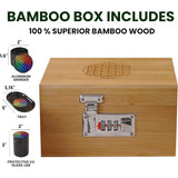 Bamboo Storage Box - Decorative Storage Box With Lid And Combo Lock - Bamboo Box With Accessories For Making Tea And Storing Herbs And Spices, Stronger Than The Wooden Box