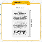 Bonus Daughter Gifts Stepdaughter Birthday Wallet Card From Step Mom Dad Engraved Metal Wallet Insert Card With Inspirational Love Notes From Step Mother Christmas Graduation Gifts For Bonus Daughter