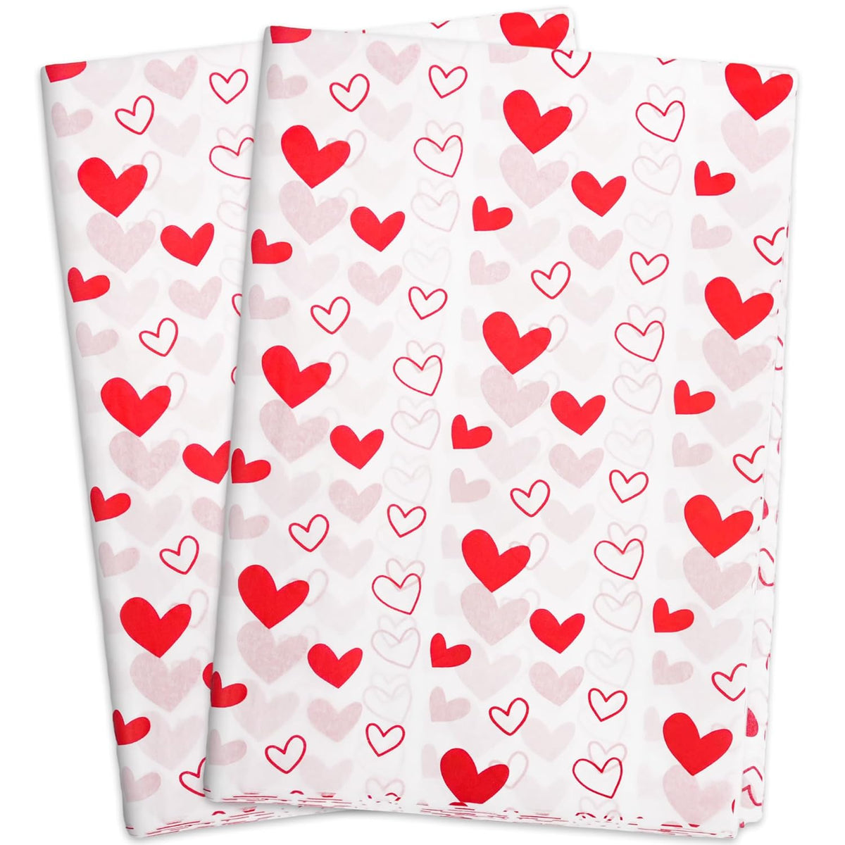 30 Sheets 20" X 28" White With Red Heart Tissue Paper Bulk,Hearts Tissue Paper For Gift Bags,Birthday,Valentine'S,Mother'S Day,Wedding (White With Red)