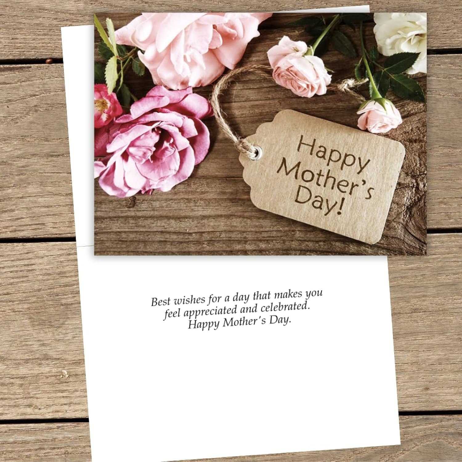 25 Mother'S Day Cards - Beautiful Rose Design - 26 White Envelopes - Fsc Mix
