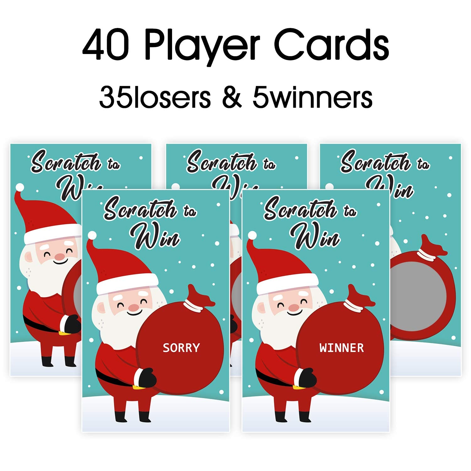 Christmas Scratch Off Games - 40 Pcs Xmas Party Fun For Family, Includes Cards And Game