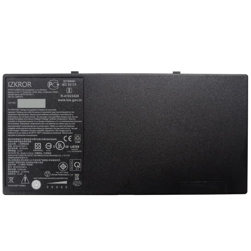 Bp3S1P2160-S 24Wh 2160Mah 3-Cells Battery Replacement For Getac F110 F110 G2 F