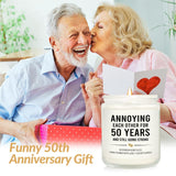 50Th Wedding Anniversary Couple Gifts, 50Th Anniversary Candle Gifts For Couple, Parents, Husband, Wife, Him, Her, Friends, Golden Wedding Keepsake, Handmade, 7Oz