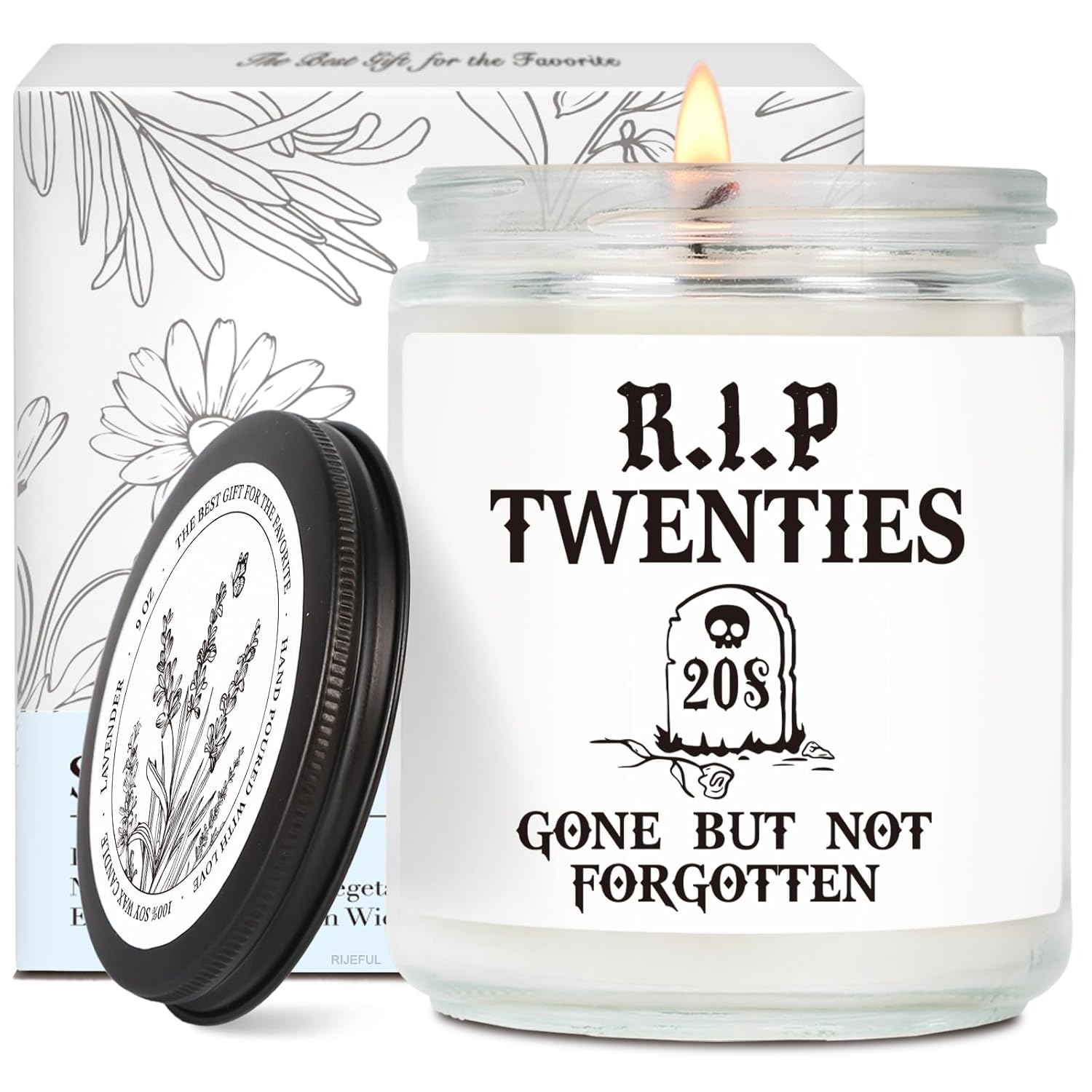 Funny 30Th Skull Birthday Candle Gifts For Her Him, Rip 20S - Happy Thirtieth Candle, 1995 Thirtieth Bday Candles, 30 Year Old Gothic Bday Candles Gift For Her Him Sister Friends Family Coworker-10