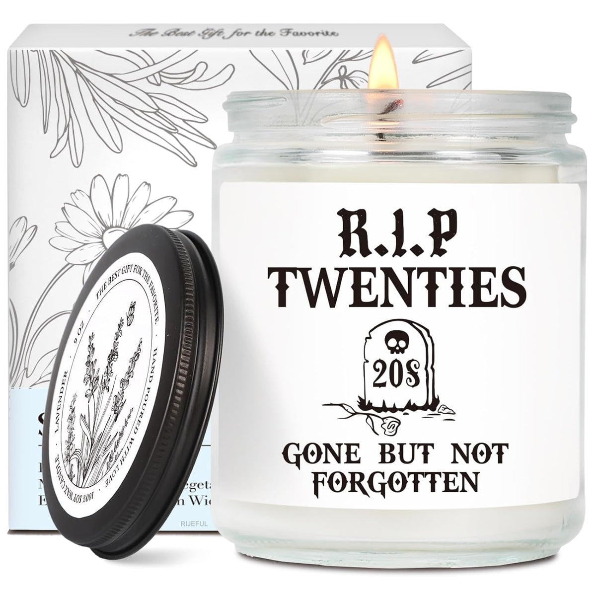 Funny 30Th Skull Birthday Candle Gifts For Her Him, Rip 20S - Happy Thirtieth Candle, 1995 Thirtieth Bday Candles, 30 Year Old Gothic Bday Candles Gift For Her Him Sister Friends Family Coworker-10