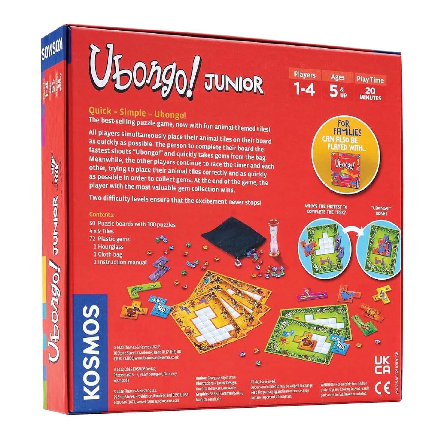 Thames & Kosmos | Ubongo Junior - Sprint to Solve The Puzzle | Family Friendly Board Game, Great for Kids | Highly Re-Playable | Quality Components