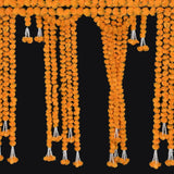 5 Pc - 5 Feet Orange Marigold Garland |Indian/American Wedding Party Mantle Decoration, Faux Garlands Wedding Garland, Diwali Decoration, Spring Bush Floral!