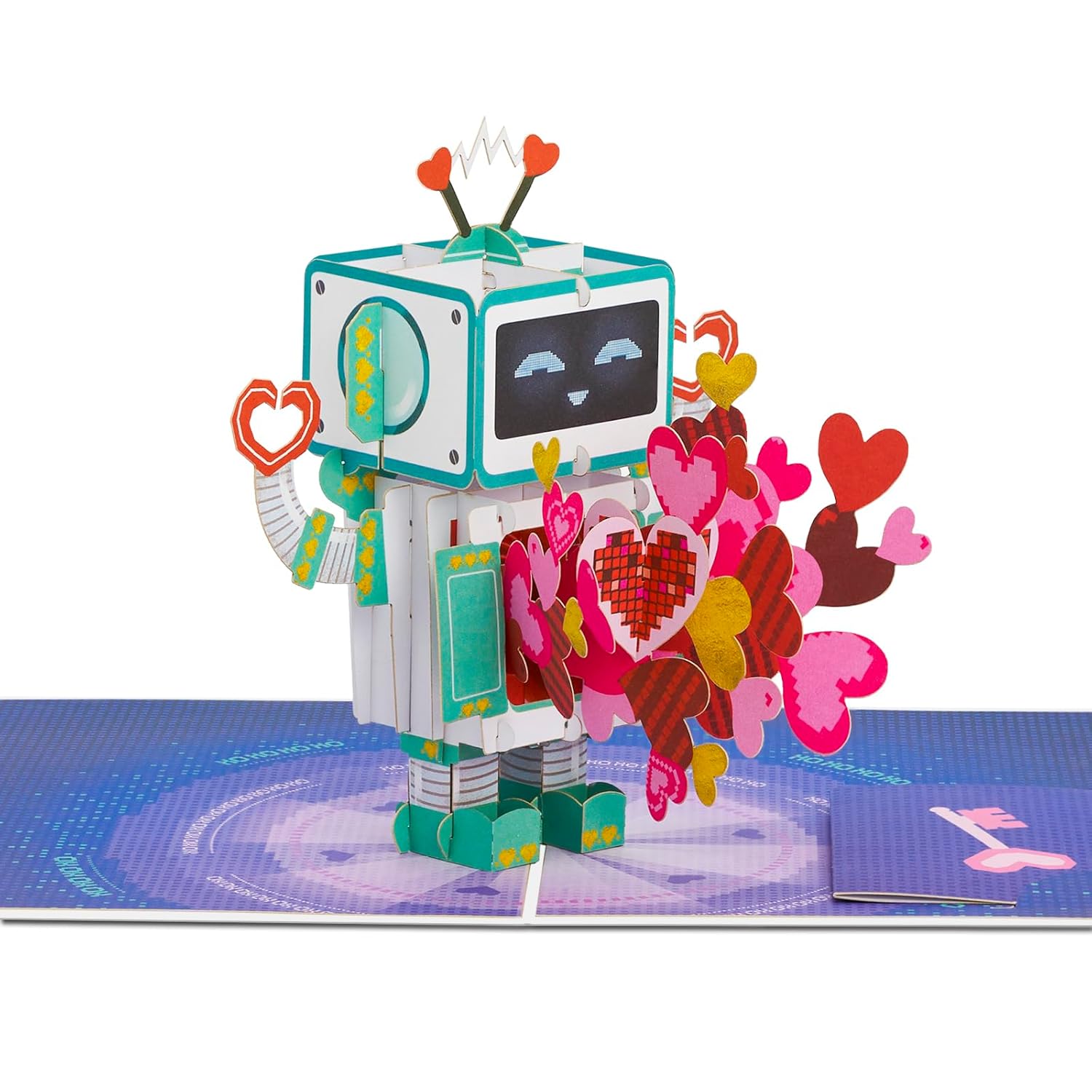 Love Robot Valentines Day Pop Up Card, For Love, Birthday, All Occasion, Just Because, Gifts For Wife, Husband, Lovers, Boyfriend, Him, Her, Crush, 5X7 - Includes Envelope And Message Note
