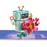 Love Robot Valentines Day Pop Up Card, For Love, Birthday, All Occasion, Just Because, Gifts For Wife, Husband, Lovers, Boyfriend, Him, Her, Crush, 5X7 - Includes Envelope And Message Note