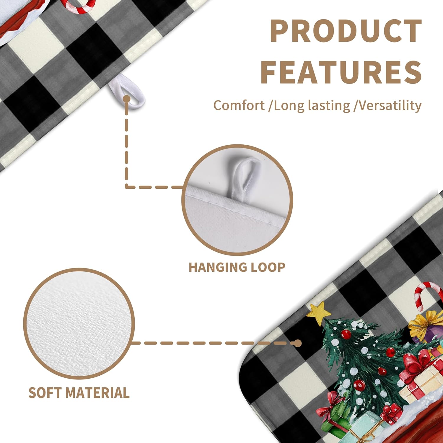 Merry Christmas Truck Dish Drying Mat Winter Large Kitchen Mats Dish Drying Pad Xmas Tree Absorbent Dish Dryer Mat For Kitchen Countertops Microfiber Drainer Pad Dish Drying Mats (18X24 In)