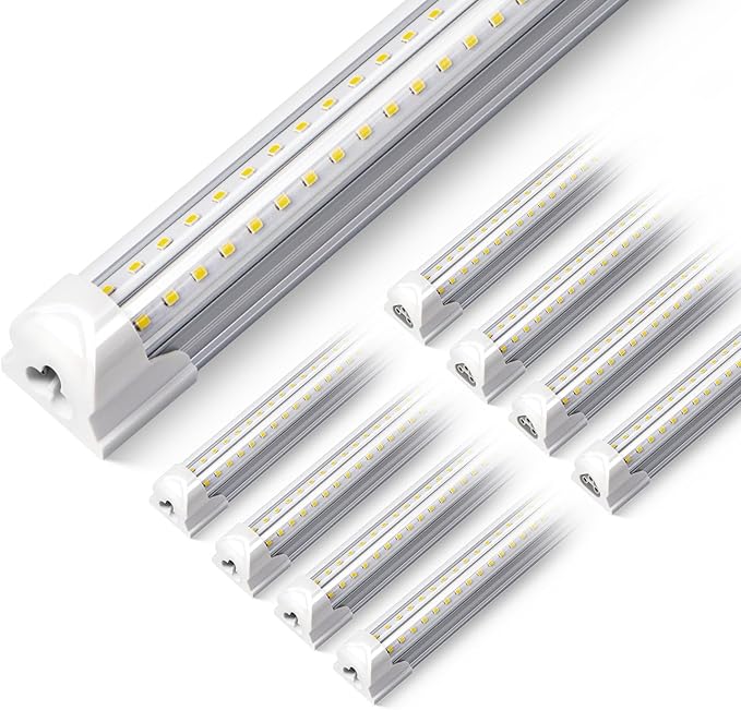 8 Pack 3FT LED Shop Lights 30W 4680LM 5000K High Output T8 Integrated Tube Lights for Garage Warehouse