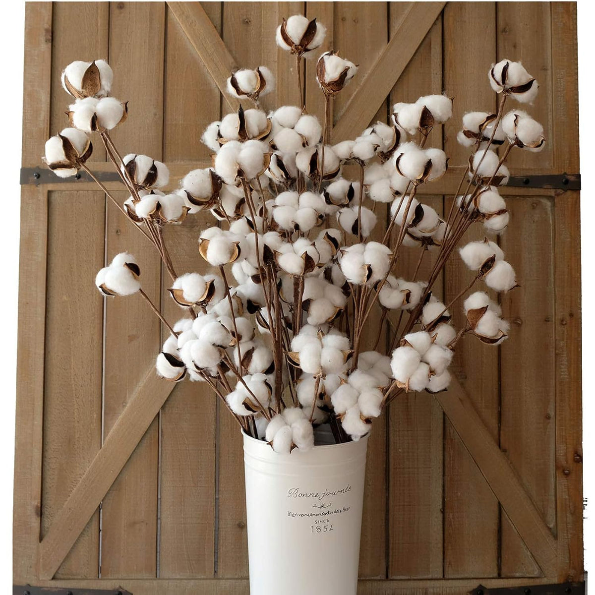 Cotton Stems Decor Branches, Cotton Flowers Plants For Decorations, Dried Flowers For Vase, 6 Pcs-31 Inches Tall - 12 Bolls Per Stem