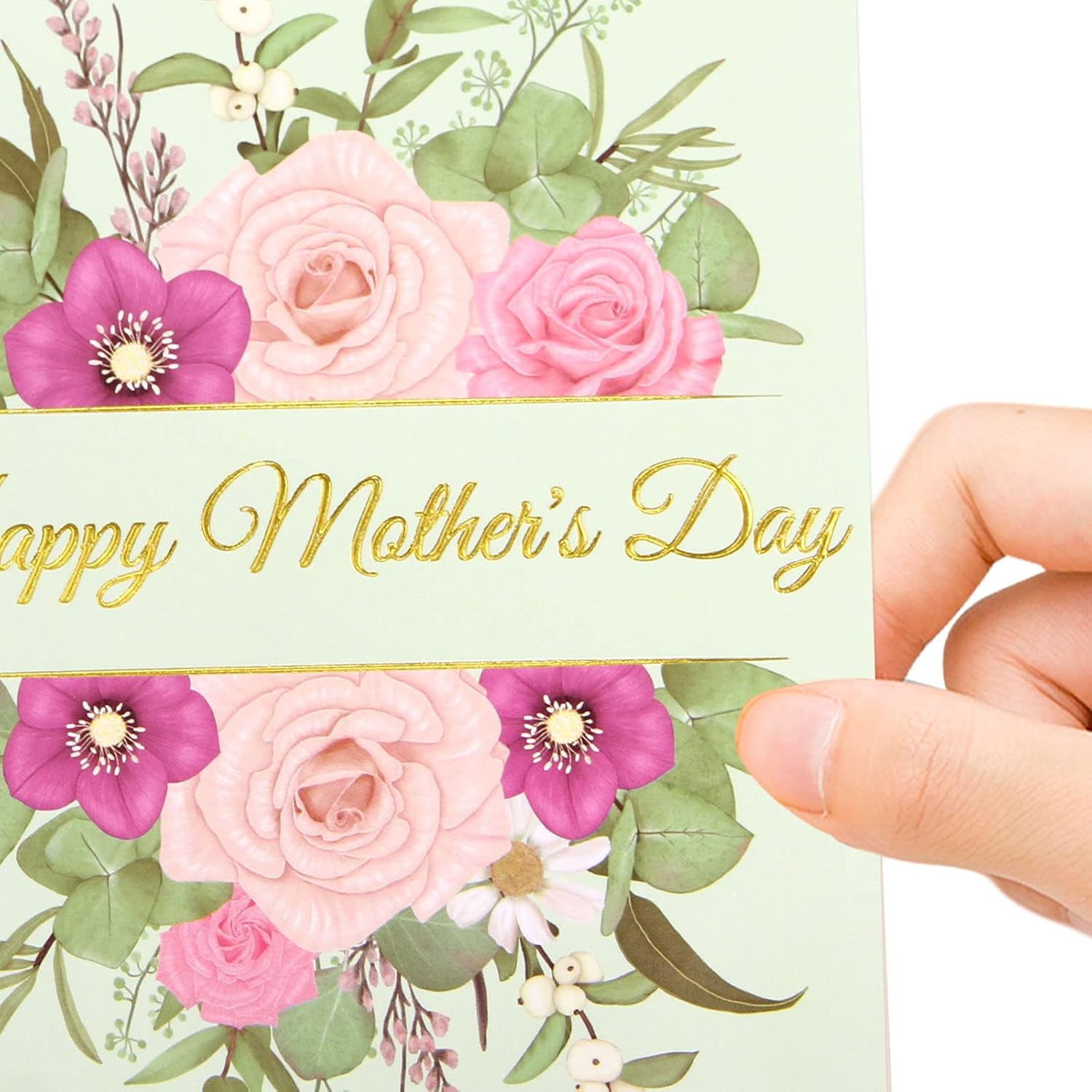 Happy Mothers Day Cards With Envelopes 12Pcs Gold Foil Mother'S Day Gift Cards Boho Floral Blank Inside