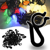 Christmas Light Clips Hangers - Mighty Gutter Clips For Christmas Decoration String Lights Weatherproof - Easy & Quick Installation (120, Black)
