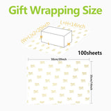 100 Sheets Golden Thank You Tissue Paper For Gift Bags,20X14 Inch Gift Wrapping Paper For Bridal Shower Birthday (White)
