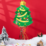 Christmas Tree Pinata - Christmas Decorations Xmastree Party Game For Kids Festival Party Decor Supply Green Tree Design Merry Xmas Favor Pull String With Blindfold Bat 16.5” X 12.4”