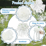 6Pcs Just Married Car Decorations, White Artificial Decorative Flower For Wedding Car Door Handles And Rearview Mirrors