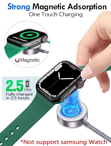 2 Pack Multi Charging Cable for Apple Watch iPhone Samsung USB C Lightning 4FT Travel Charger