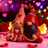 Valentines Gnomes Decor, Sloar Figurine Valentines Day Gifts For Her, Cute Valentine Gnome Figurines Decorations For Home Table Top