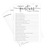 Bridal Shower Games, Twenty Questions About The Bride, 5X7 Inches, Fun And Hilarious Games For Bridal Shower, Wedding Shower, Bachelorette Party Decorations Supplies -A05