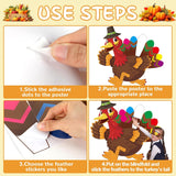 Thanksgiving Party Games For Kids Pin The Tail On The Turkey Poster Fall Festival Games Activities With 24 Feather Stickers For Family School Thanksgiving Party Favors Decorations Supplies