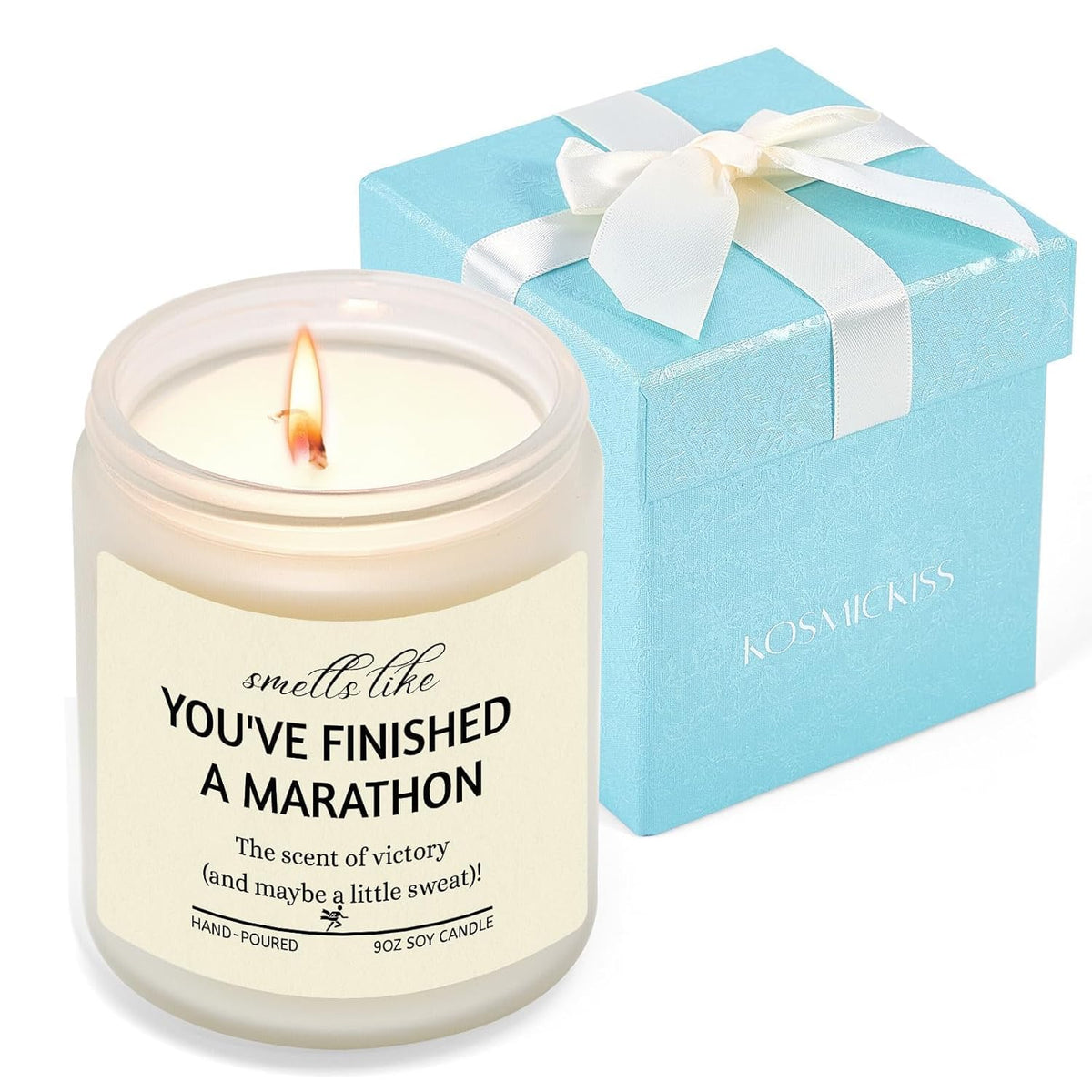 Cool Marathon Gifts For Runners Women, Half Marathon Essentials, Runner Gifts For Track And Field, Gym Gift For Women, Men, Chrismas Lavender Scented Candle With Gift Box