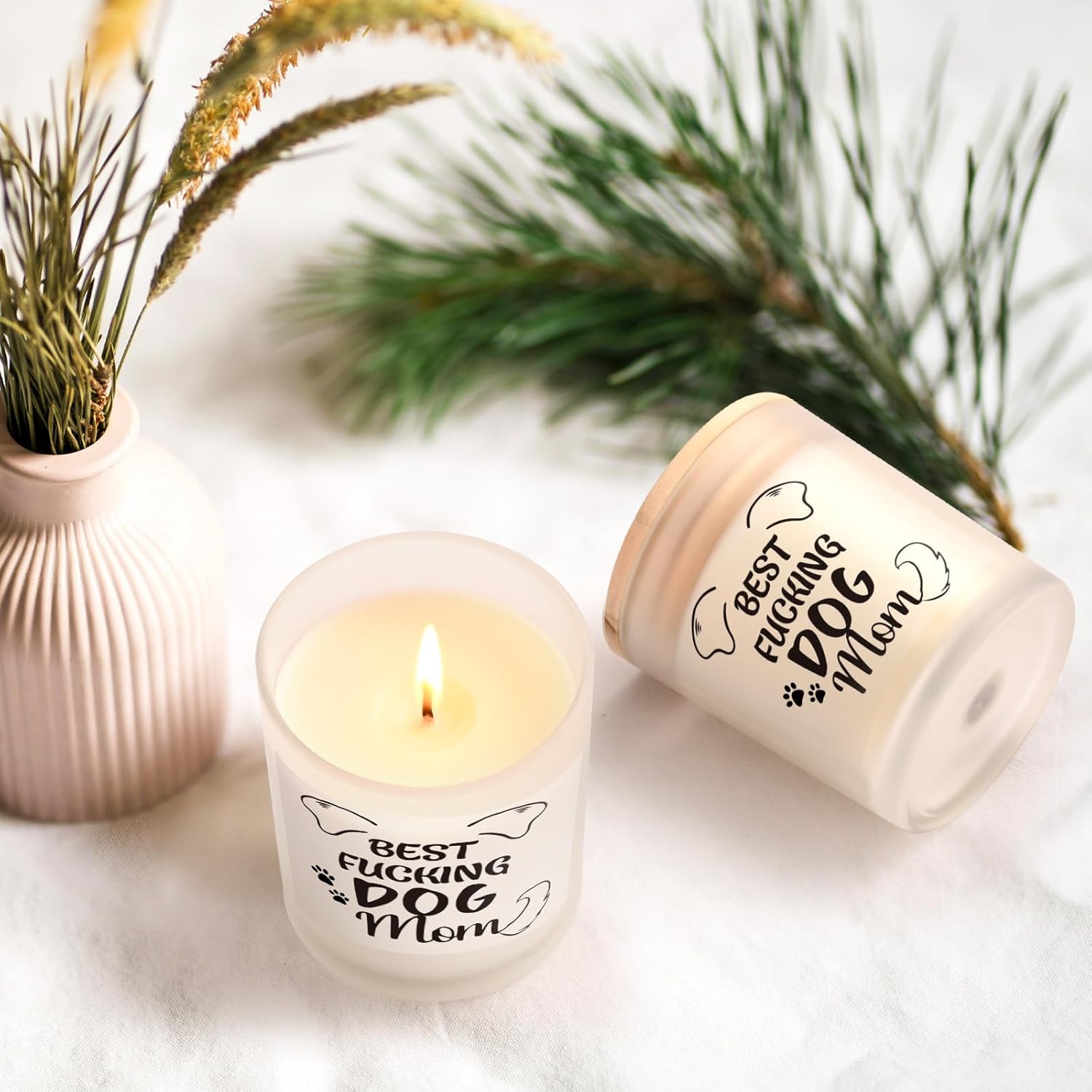 Dog Mom Gifts - Lavender Scented Candle, Great Gift For Dog Lovers On Christmas, Birthday, Mother'S Day (White-1)