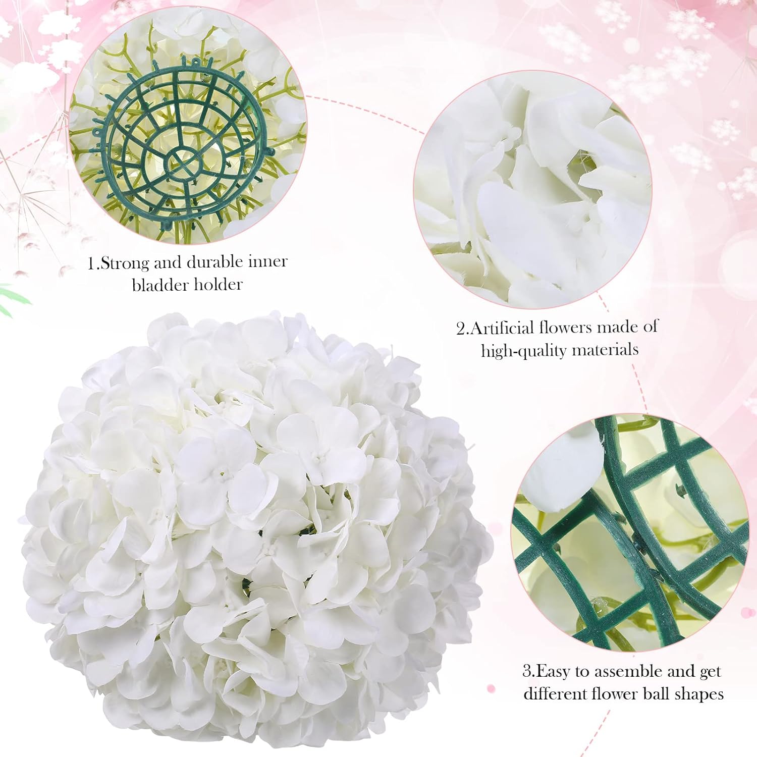 10 Pcs Hydrangea Artificial Flowers,9 Inch Fake Hydrangeas Silk White Faux Flowers Bulk For Outdoors Arrangement Valentine'S Day Wedding Centerpieces Mother'S Day Anniversary Party Home Decor