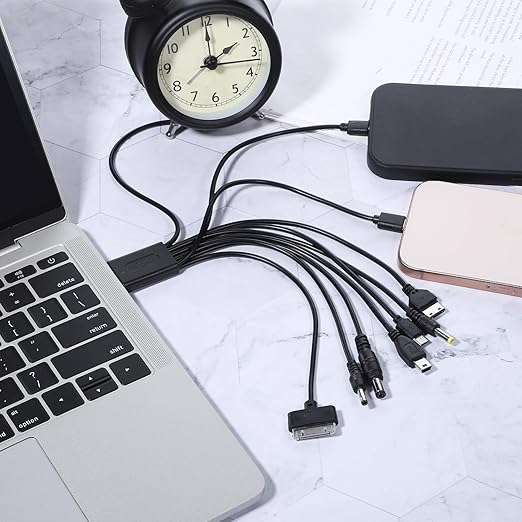10 in 1 Universal Multi Charging Cable USB Charger Cord with 10 Connectors for Phones Tablets MP3 MP4