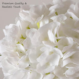 3Pcs Hydrangea Artificial Flowers, 22.44" Real Touch Latex Faux Hydrangea With Long Stems & Leaves For Home Office Decor Or Wedding, Party, Centerpieces, Floral Arrangements (White)