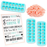 Baby Shower Games Kit - 60 White Tiny Plastic Babies, 3 Ice Cube Trays - My Water Broke Ice Cube Challenge & Shower Activity Supplies