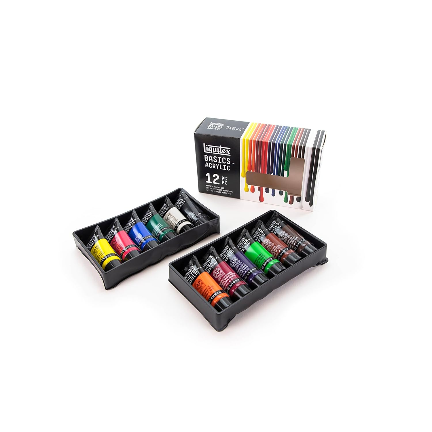 Liquitex BASICS Acrylic Paint Set, 12 x 22ml (0.74-oz) Tube Paint Set