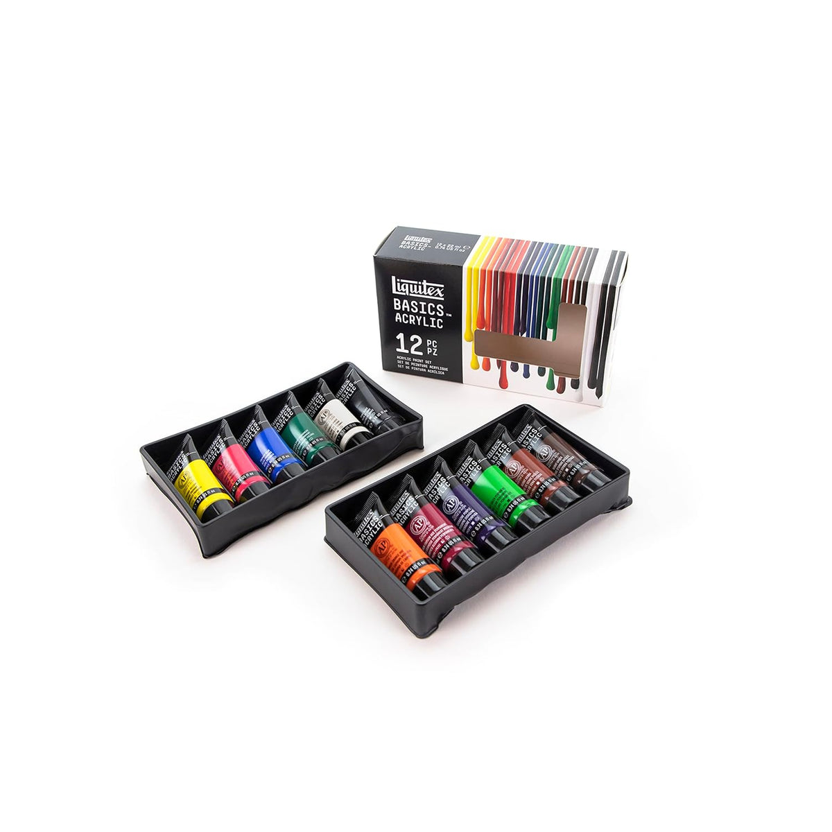 Liquitex BASICS Acrylic Paint Set, 12 x 22ml (0.74-oz) Tube Paint Set
