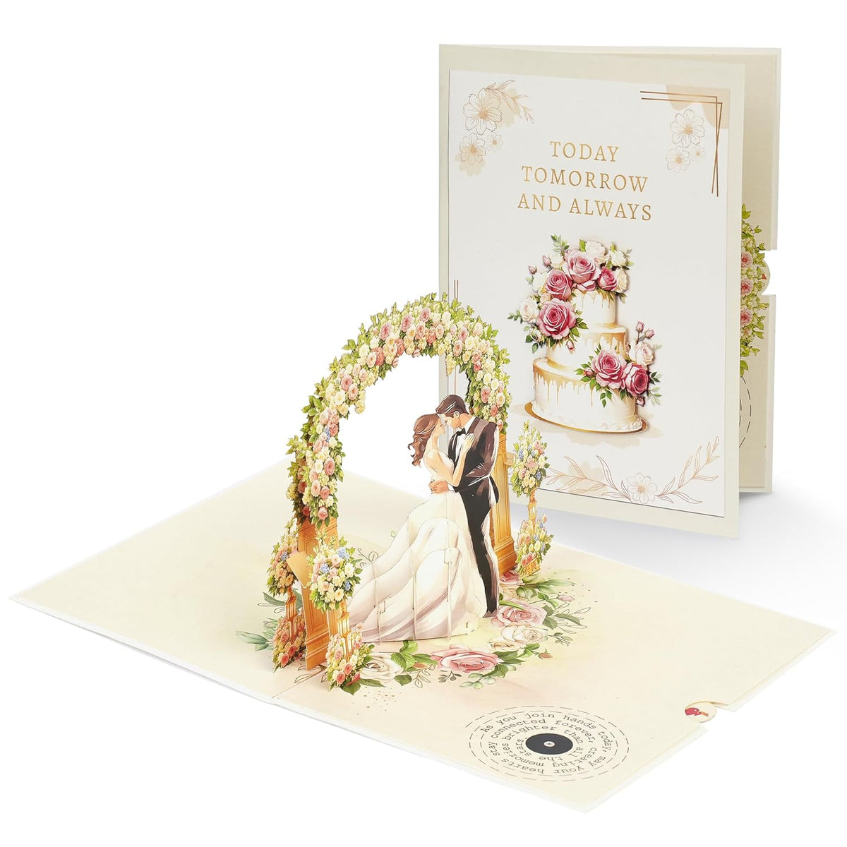 Handmade 3D Wedding Pop Up Card - Perfect Wedding Card For Bride And Groom, Ideal Valentine’S Day For Girlfriend, Husband, Wife, Boyfriend, Bride, Groom
