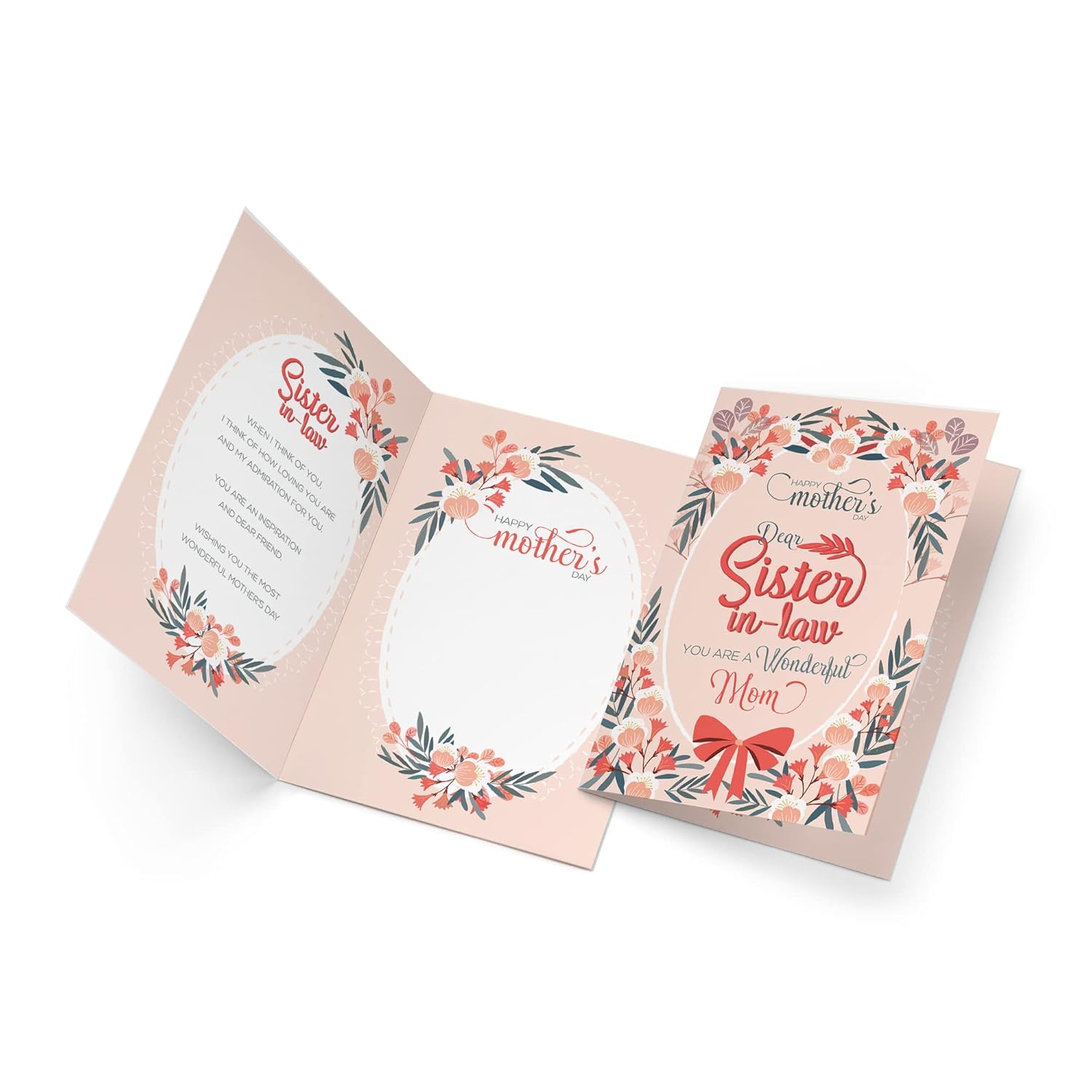 Sister In Law Mother'S Day Card, Made In America, Eco-Friendly, Thick Card Stock With Premium Envelope 5In X 7.75In, Packaged In Protective Mailer