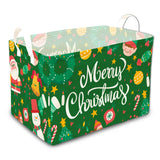 1 Pcs Merry Christmas Storage Basket, Santa Claus Storage Bins, Green Themed Foldable Storage Boxes, Christmas Boxes For Nursery Toy And Costume, Xmas Party Decoration Gifts