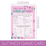 Who Knows The Birthday Girl Best 5X7 Cards, 10 Count - Sleepover Games, How Well Do You Know The Birthday Girl