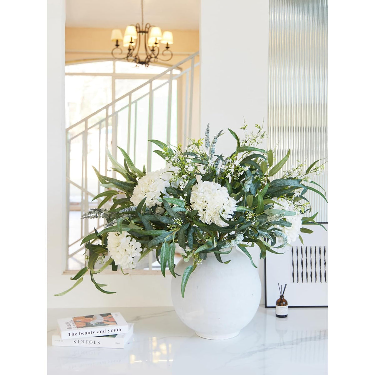 Artificial Flowers With Greenery Stems Faux Plants Indoor Branches For Tall Vase Ultra-Realistic, 13 Pcs Wedding Centerpieces, Home Decor & Diy Bouquets